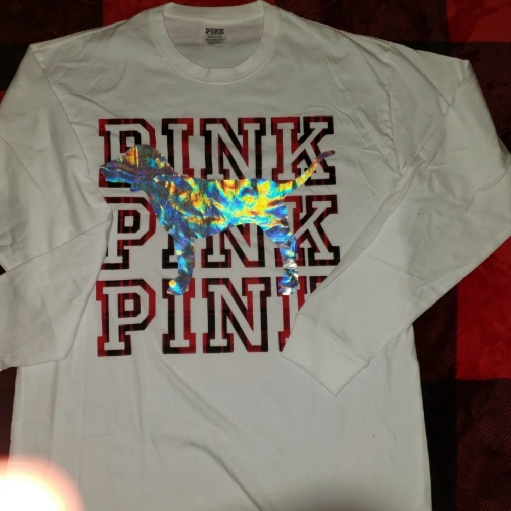 PINK shirt buffalo plaid foil design